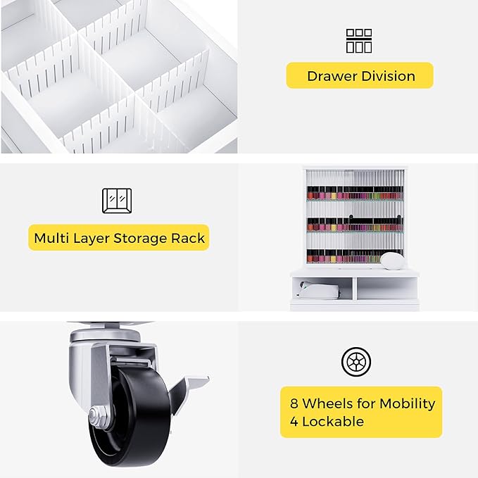 Manicure Table Nail Desk for Nail Tech w/Glass Door Storage Cabinets & Wrist Rest, Beauty Salon Nail Supplies Decor Workstation Acetone Resistant, with Dust Collector (White)