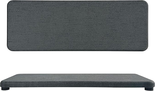 2 Pcs Water Absorbing Stone Trays, Kitchen/Bathroom Sink Soap Dish, Diatomite Tray Used for Hand Soap & Cosmetic Bottles in The Modern Home, 3.15" W x 8.7" L, Dark Gray