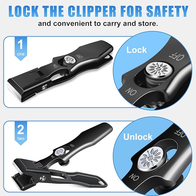 German Nail Clippers for Men Thick Nails,Upgrade Straight Toenail Clippers for Seniors with Wide Opening,Large Heavy Duty No Splash Ingrown Fingernail Clipper Nail Cutter with Catcher