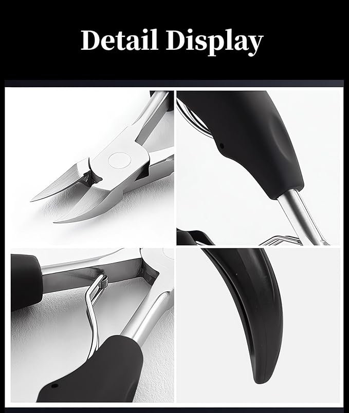 Podiatrist Toenail Clippers，Nail Clippers for Thick & Ingrown Toenails， Super Sharp Curved Blade Toenails Trimmer