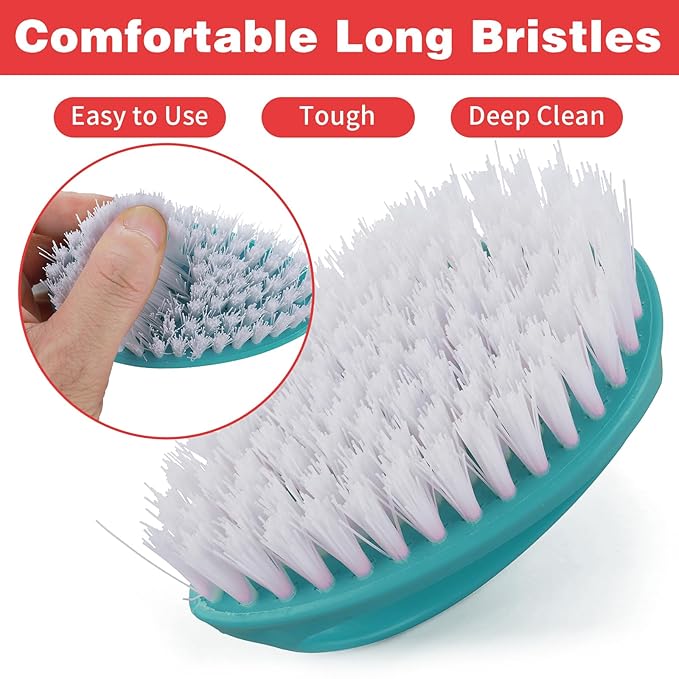 2 Pcs Hand and Nail Brush, Nail Clippers Heavy Duty Scrub Clean Brushes with Nylon Bristles for Cleaning Soft Stiff Fingernails Fingers Toes and Nails Scrubber Men Women(Red, Blue)