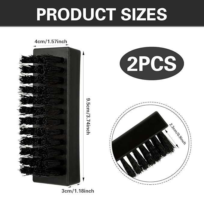 2 Pack Hand Nail Brush for Cleaning Fingernails, Durable Nylon Firm Stiff Bristles Nail Scrubber Brushes for Men Mechanics Gardeners Scrubbing under Fingers Foot Toes Nails Scrub Brush