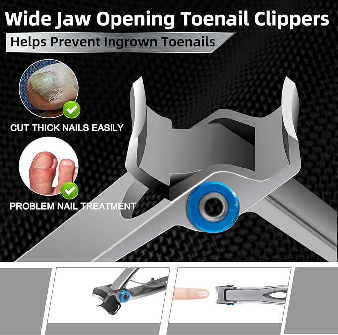 Werlla Toenail Clippers for Seniors Thick Toenails, Heavy Duty Toe Nail Clippers Adult Thick Nails Long Handle, Large Toenail Clippers for Thick Nails 8Pcs
