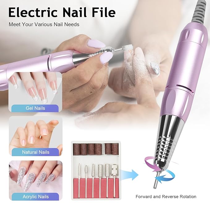 5 in 1 Nail Dust Collector 40W Nail Vacuum Dust Collector Extractor Professional 30000rpm Electric Nail Drill Machine With 48W/96W UV LED Nail Lamp Nail Art Tool With LED Light