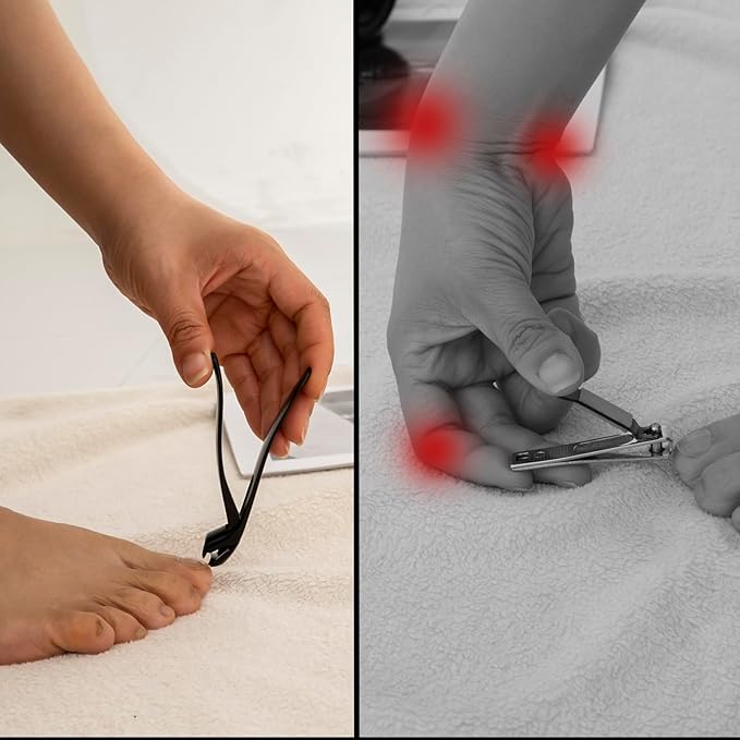 Long Handle Toe Nail Clippers for Seniors - Angled Head, Wide Jaw Opening, Ultra-Sharp and Durable Large Thick Toenail Clippers Cutters Trimmers for Men and Women, 18-Month Replacement Warranty!