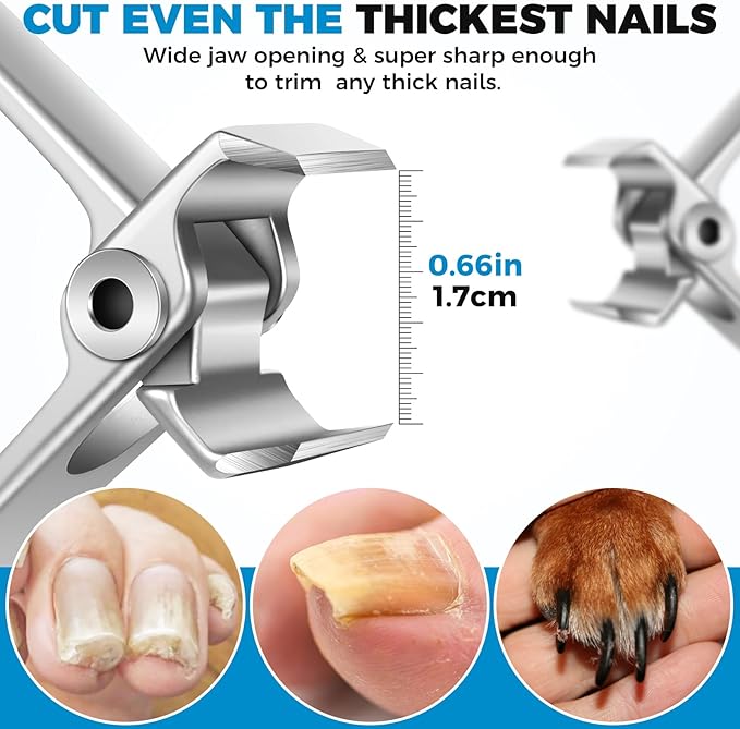 Stocking Stuffers for Men, Toenail Clippers for Seniors Thick Toenails - Nail Clippers for Men & 17mm Wide Open Straight Nail Clippers for Seniors, Christmas Xmas Presents Gifts for Adults