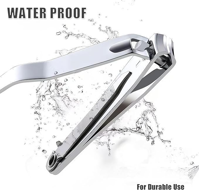Large Finger Nail Clippers for Adult,10-Piece Nail Clippers Bulk for Men Women, Stainless Steel Long Handled Toenail Clippers 3.15 Inch Fingernail Clipper Set with Nail Cleaner/File
