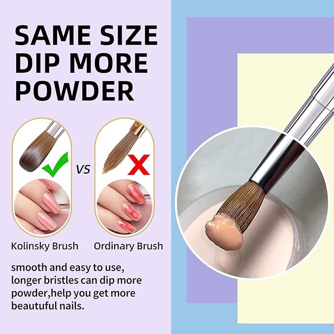 100% Kolinsky Acrylic Nail Brush,3D Pure Handmade Round Shape (Size 14) Nail Brushes for Acrylic Application, Professional Nail Art Brush Manicure for Women (#14)