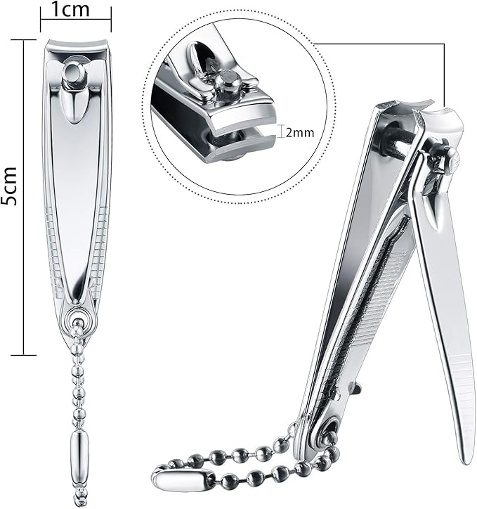 Bememo 12 Pcs Stainless Nail Clippers Set Fingernail Clippers and Toenail Cutter Tool Set, Men, Women, Elder, Home Travel Salon Care