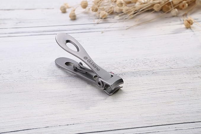 Stainless Steel Nail Clippers – G.Liane 15mm Wide Jaw Opening Nail Cutter for Toenails and Fingernails Salon Quality Nail Care Tools for Women and Men