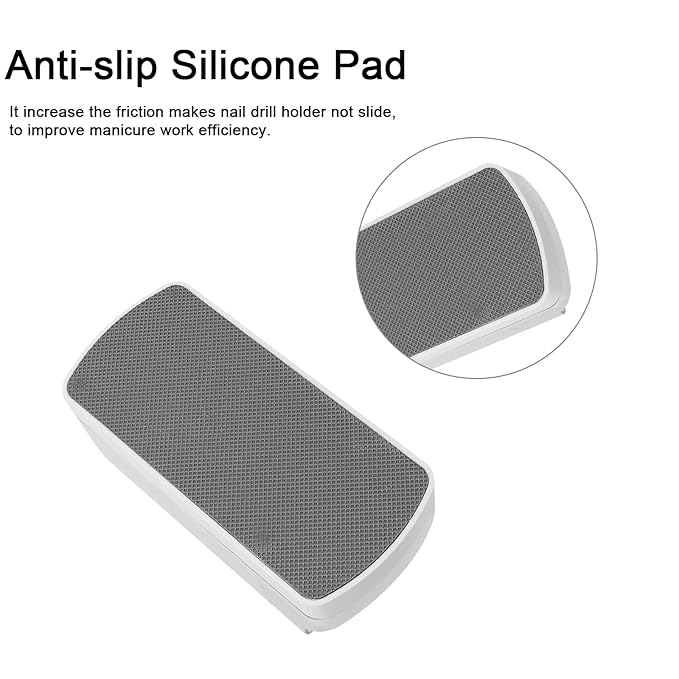 2 In 1 Nail Drill Bits Holder & Nail Drill Bits Cleaner Case,30 Holes Dustproof Nail Art Drill Bits Stand for Nails Display Organizer Container Manicure Tools (Not Include Nail Drill Bits) White