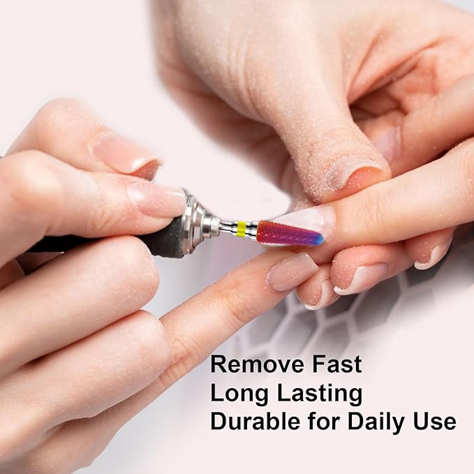 3/32" 2PCS Clean Cone Bits Extra Fine Grit Carbide Cuticle Cleaner Bit for Electric Nail Drills – Professional Manicure Tool for Nail Salons and Home Use (XF Grit. Purple)