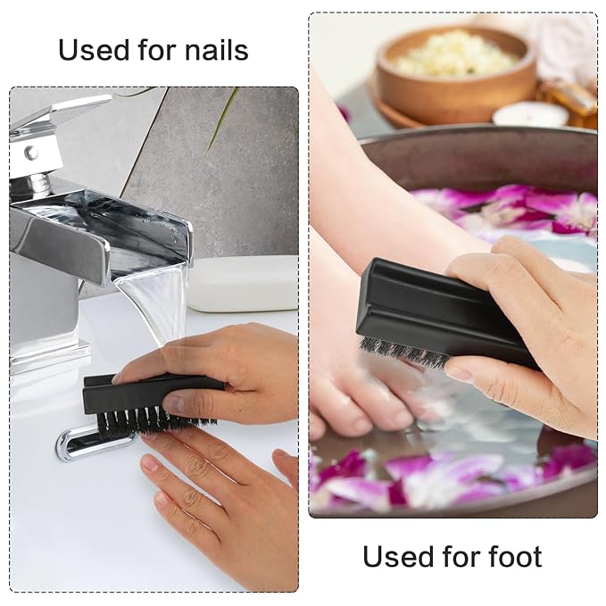 2 Pack Hand Nail Brush for Cleaning Fingernails, Durable Nylon Firm Stiff Bristles Nail Scrubber Brushes for Men Mechanics Gardeners Scrubbing under Fingers Foot Toes Nails Scrub Brush