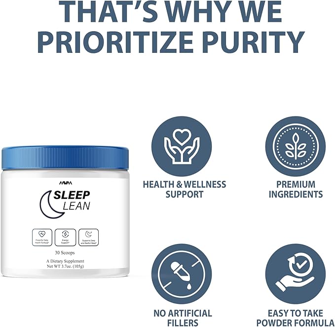 Sleep Lean Supplement Sleep Lean Advanced Formula, Sleep Lean Powder Advanced Overall Health Formula Supplement, Sleep Lean Premium Rest and Overall Wellness Support (3.7oz / 105g)