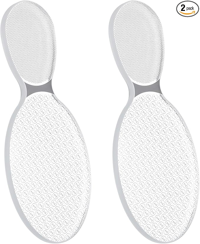 2 Pcs Glass Foot File Glass Nail File Set 8-Shaped Rough Smooth Side Callus Grinding Points Feet Files Foot Care Pedicure Tool Portable Feet Scrubber for Dead Skin Removal Cracking