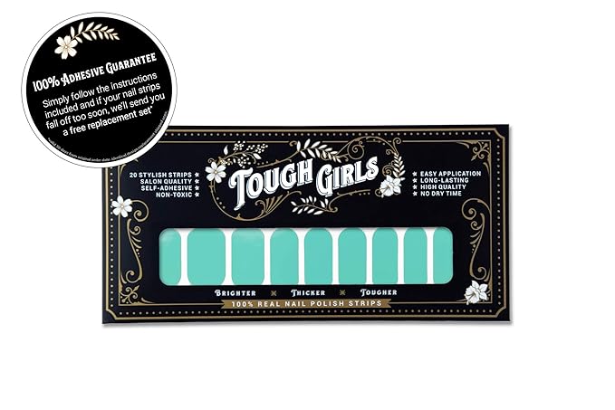 | 20 Exquisite Gel Nail Polish Strips w/Application Accessories - No UV/LED Lamp Required (Teal)