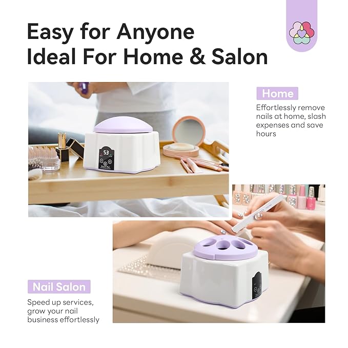 SAVILAND Advanced Nail Polish Remover Machine: Nail Soaking Bowl Gel Nail Remover Machine Steam Off Nail Remover Machine with Acrylic Nail Tools Soak off Bowl for Home Use DIY