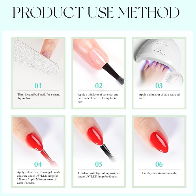 Double Rhythm 15ML Gel Nail Polish Pure Sheer Same Color Same Bottle Soak Off Gel Polish Art Manicure Salon DIY at Home for Women (Sea Blue-A1124)