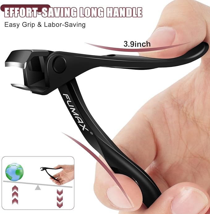 Toenail Clippers for Seniors Thick Toenails - Angled Large Toe Nail Clippers for Men with Catcher, Heavy Duty Sharp Fingernail Clipper for Thick Nails with Wide Opening Novelty Gifts for Men Women