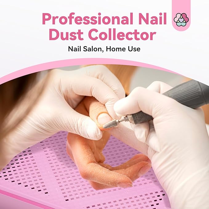 SAVILAND Nail Dust Collector, 60W Powerful Nail Vacuum Dust Collector Cleaner, Compact Dust CollectorTech with Dust Brush, Reusable Filter Manicure Tool for Acrylic Nail Gel Polishing,Salon & Home