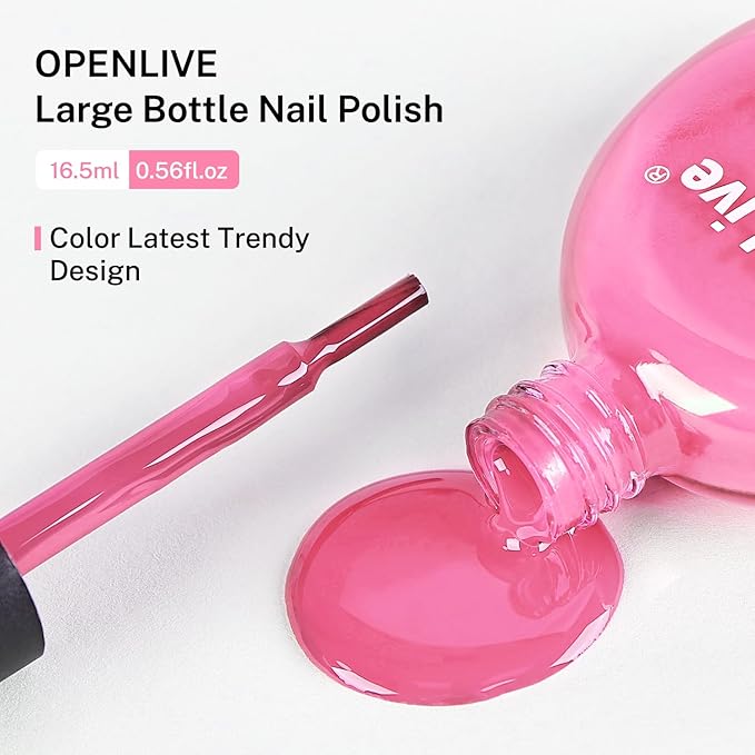 16.5ml Rose Pink Nail Polish Large Volume Quick Drying Nail Polish, Fast Drying and Long Lasting Color Nail Art DIY Home Manicure Gift for Women
