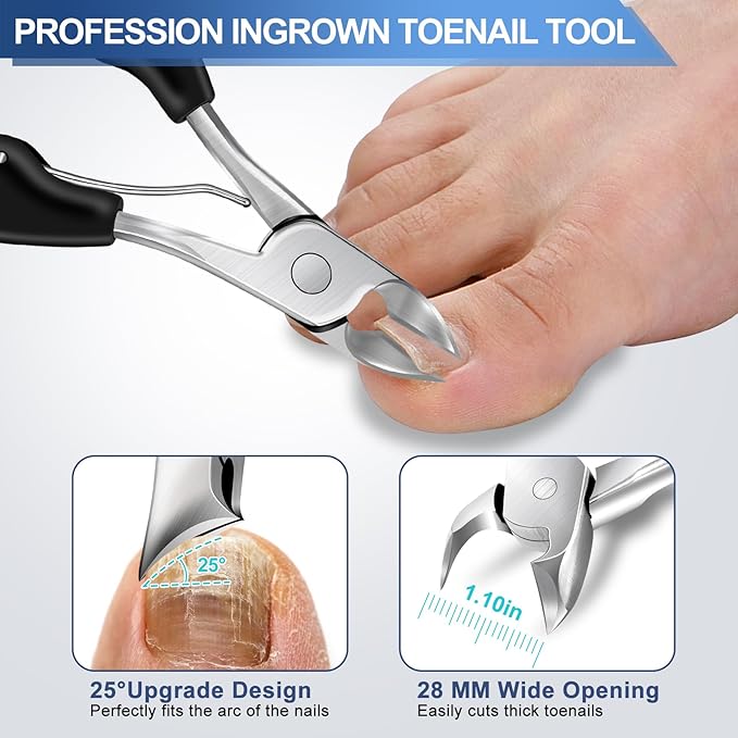 Toenail Clippers for Seniors Thick Toenails, Mens Stocking Stuffers 2025, Heavy Duty Large Toe Nail Clippers for Men with Catcher, 360°Rotating Nail Clippers, Christmas Xmas Presents Gifts for Adults