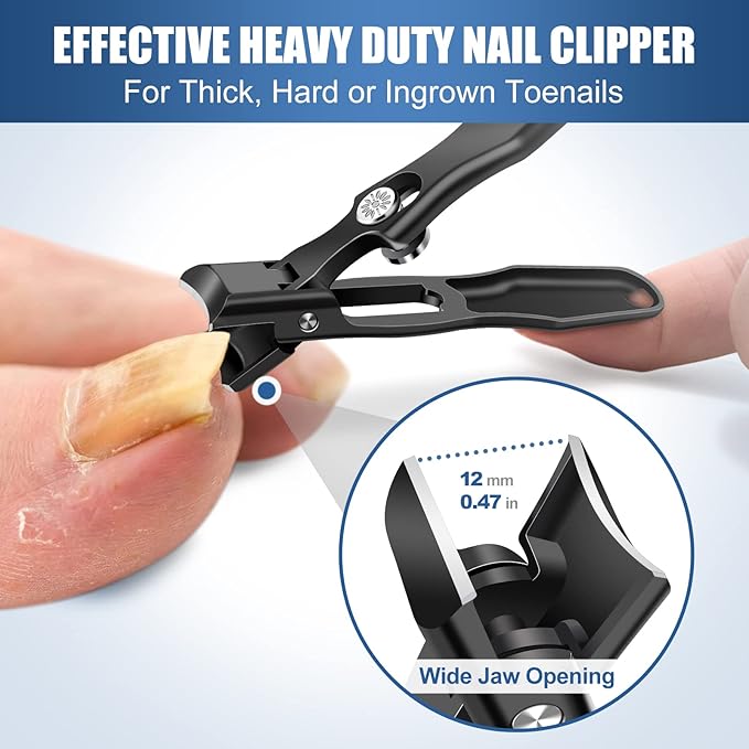 German Nail Clippers for Men with Catcher, Stocking Stuffers for Men Large Toenail Clippers for Thick Nails, Heavy Duty Ultra Anti-Splash Toe Nail Cutter, Christmas Xmas Presents Gifts for Adults