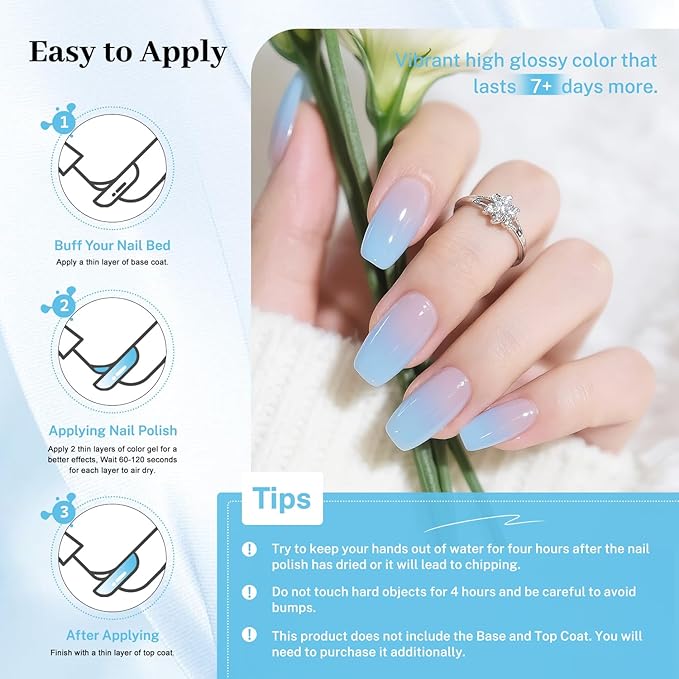 16.5ml Jelly Baby Blue Nail Polish Large Volume Quick Dry Nail Polish, Long Lasting Shine, Fingernail Toenail Nail Art DIY Home Travel Nail Art Gift