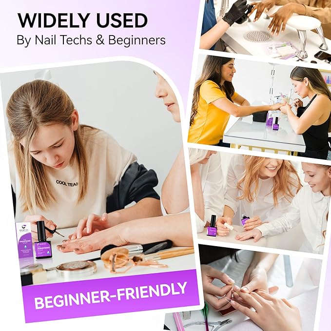 Gelike EC Pro Nail Glue & Strengthener: Nude 6-in-1 Nail Adhesive for Repair - Strengthening & Protein Repair - Perfect for Home & Salon Use 11417 - UV Needed