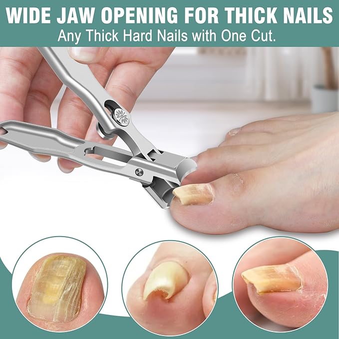 Stocking Stuffers 2025, Toenail Clippers for Thick Toenails for Seniors - Wide Jaw Nail Clippers for Men & 360 Degree Rotary Toenail Clippers for Seniors, Christmas Xmas Presents Gifts for Adults