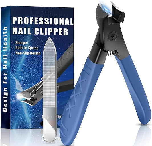 Upgraded Professional Nail Clippers - Senior Nail Clippers for Men & Women, Big Open Jaw, Ultra Sharp for Finger & Toenails