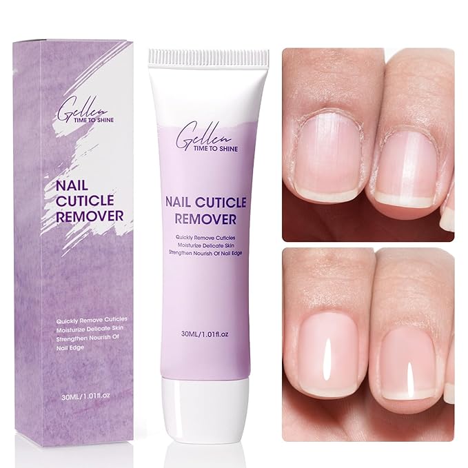 GELLEN Cuticle Remover Instant Nail Cuticle Softener with Shea Butter Moisturizing Professional Cuticle Cream Removes Dry Dead Skin Overgrown Cuticles Nail Care Treatment Supplies