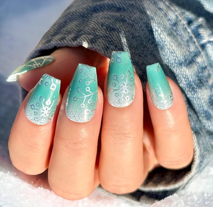 | 20 Exquisite Gel Nail Polish Strips w/Application Accessories - No UV/LED Lamp Required (Holiday | Season of Glimmer)