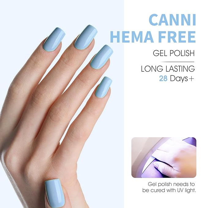 CANNI 6Pcs 9ml Navy Blue Gel Nail Polish Set- Dark Royal Blue Gel Polish Kit Colors DIY at Home Salon Christmas New Year's Gifts for Girls