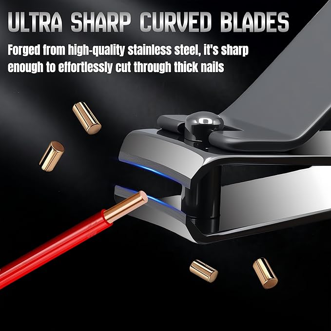 Stainless Steel Owl Toenail Clippers - Extra-Large Non-Slip Handle for Precise Trimming - Suitable for Men, Women and The Elderly - Professional-Grade Household Nail Clippers - Silver