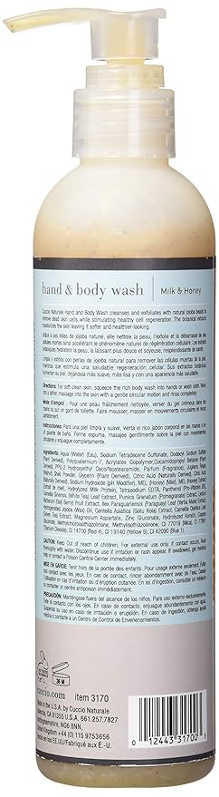 Cuccio Body Butter Wash – Milk & Honey – Silky Hand & Body Detox Wash, 8 oz (Hydrating Cleanser for Soft, Moisturized Skin)