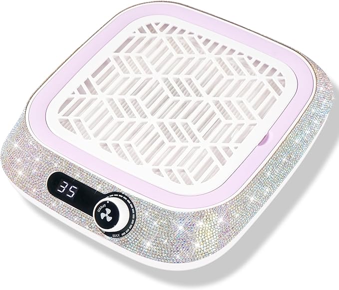 Professional Nail Dust Collector,Powerful Dust Collector Nail Tech with Reusable Filter,Compact Vacuum Fan Dust Collector Manicure Pedicure Tool for Acrylic Nail Polishing,Salon&Home