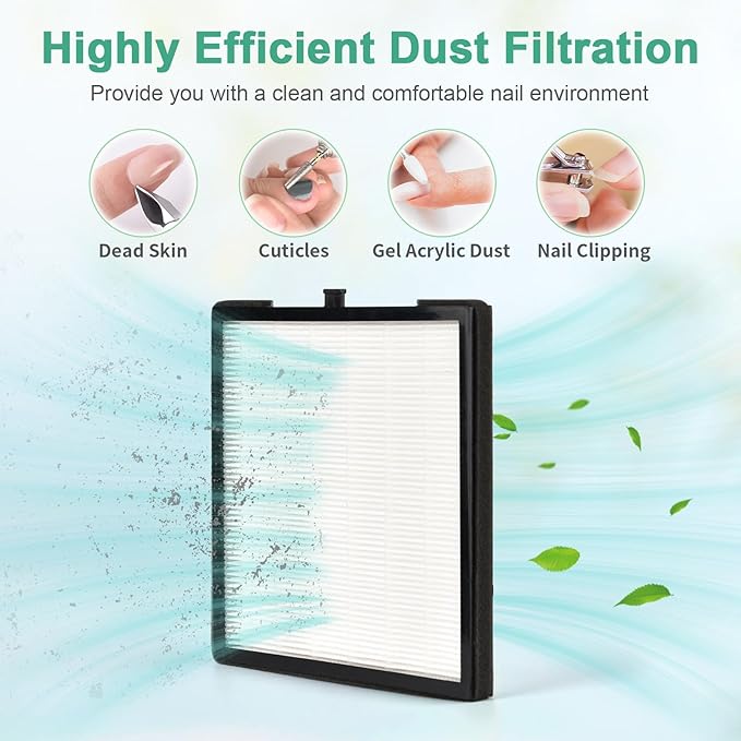 siyuwuro10Pcs Nail Dust Collector Filter Powerful Nail Dust Collector Filters for Nail Dust Collector Vacuum Fan No-Spilling Nail Dust Collector Replacement Filters