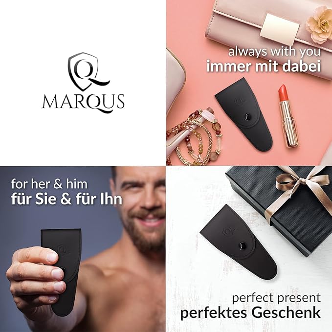 marQus Curved Cuticle Scissors – Precision Stainless Steel for Manicure & Pedicure, Eyebrow & Eyelash Grooming, Extra Sharp with Premium Storage Case