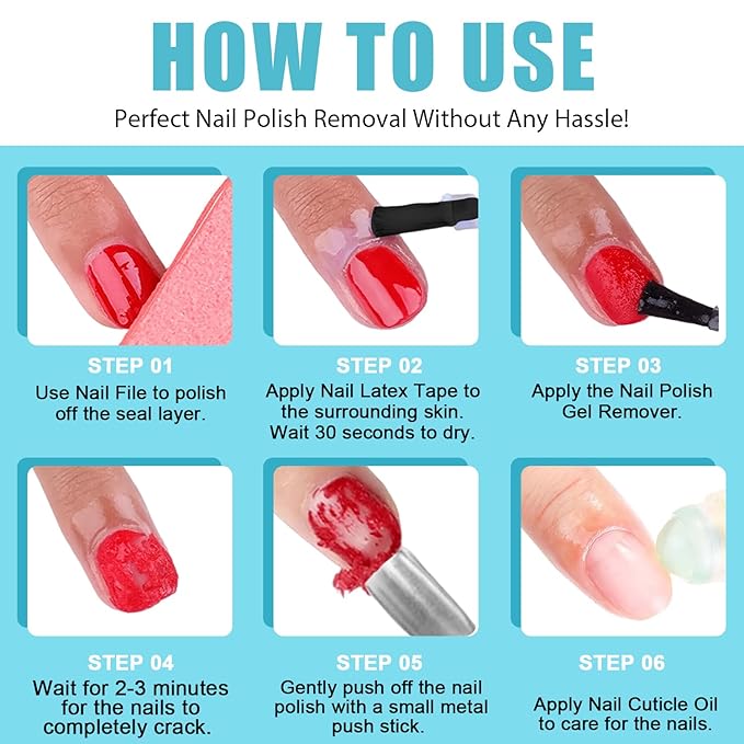Quick Gel Nail Polish Remover, Easy Remove Gel Polish in 3 Minutes, No Need Soaking or Wrapping, Gel Remover for Nails, 15ml 2PCS