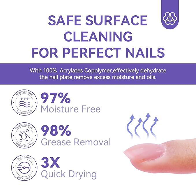 SAVILAND Nail Dehydrator and Primer: Acid-Free Natural Nail Dehydrator and Nail Primer & Protein Bonding Acrylic Nail Kit Gel Nail Polish Superior Bonding Acrylic Nail Supplies Profession Salons