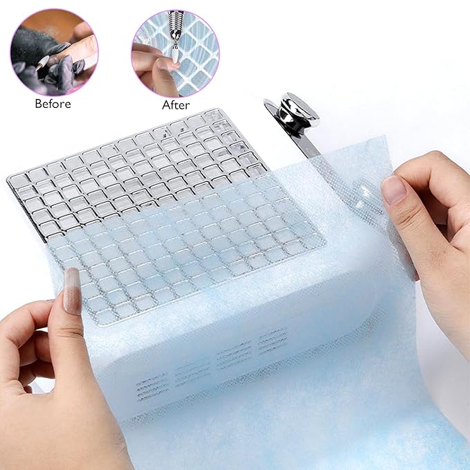 100 Sheets Nail Dust Collector Filter Paper,Blue PP Material Dust Collector Nail Tech Filter Cotton Pad Replacement Nail Vacuum Dust Vollector Filters Film Paper For Nail Supplies Nail Accessories