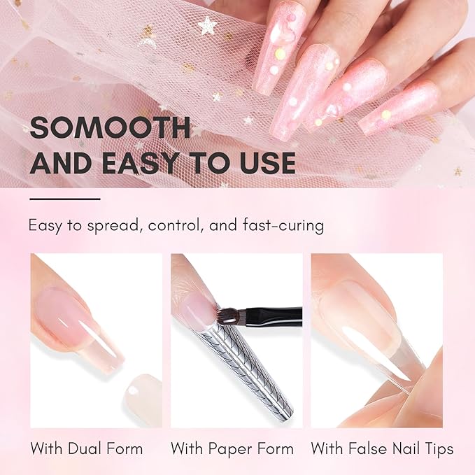 Makartt Poly Nail Gel: 50ML, Shimmers Orange Color, Strong Builder for Extension Strengthener 3D Diy, Resistent Hard Gels for Nails Manicure Supplies Home Salon-Chat-up
