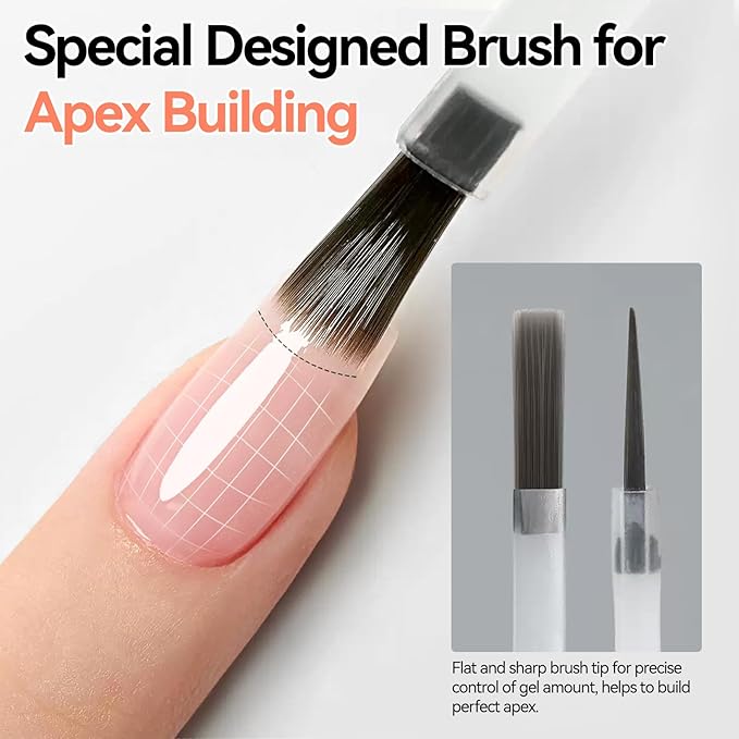 BORN PRETTY Builder Gel for Nails 15ML,8-in-1 Neutral Nude Cover Hard Gels for Nail Apex Building & Extensions,Translucent Base Gel & Rhinestone Glue in a Bottle,U V/LED Cured for DIY & Salon Use