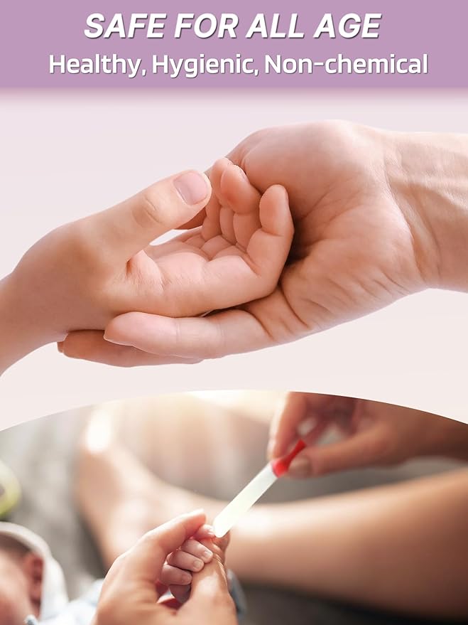 2 Packs Glass Nail Buffers with Case for Natural Nails, Glass Nail Files Shaping Nano Nail Shiners Crystal Polisher Manicure Tools Shine for Home Salon Use Stocking Stuffers for Women Christmas Gift