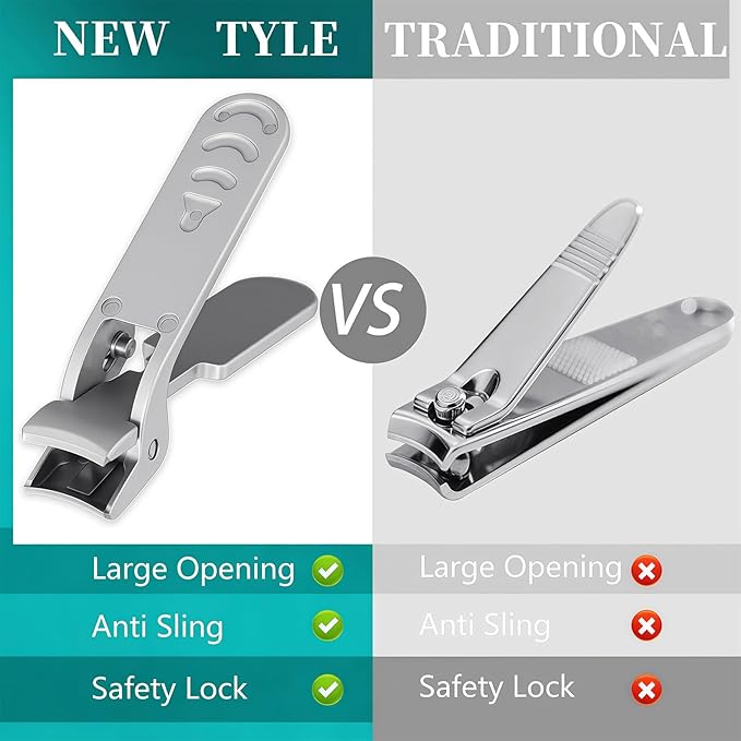 Small Finger Nail Clippers for Men with Catcher,Ultra Sharp Sturdy Fingernail and Toenail Clipper Cutters