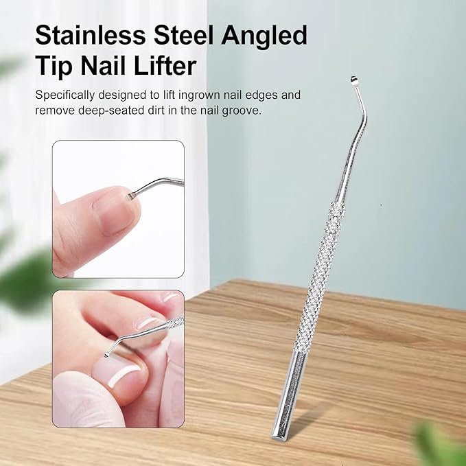 Eagle Beak Nail Clippers for Ingrown & Thick Nails – Beveled/Slanted/Angled Blades, Long Handle Wide Jaw, Anti-Splash Ultra Sharp Stainless Steel Edge 3-Piece Set for Men/Women (Green)
