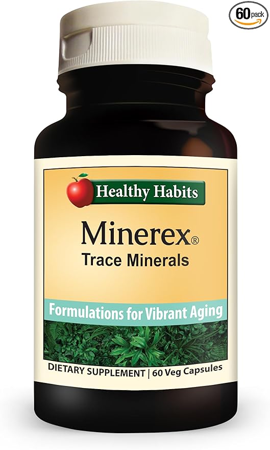 Healthy Habits MINEREX High Potency Complete Mineral Supplement with Sentramin Plant and Sea Bed Minerals derived from Senonian Vegetate 60-Count
