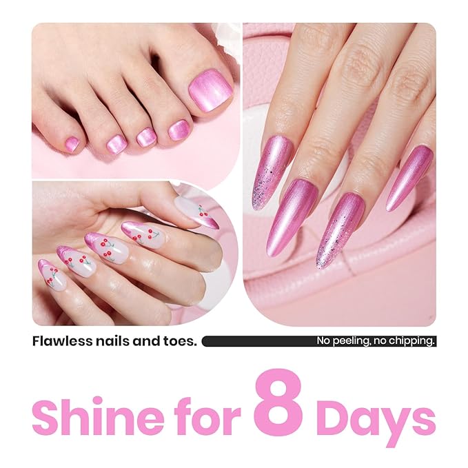 Beetles Sakura Pink Pearl Nail Polish - 15ml Quick Dry & Long Lasting Shimmer Art Effect for Nail Salon DIY at Home