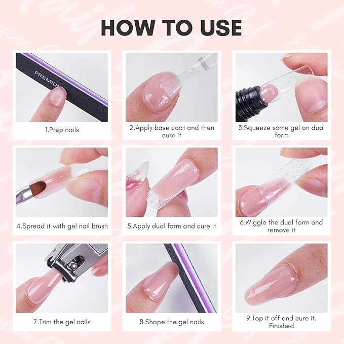 Makartt Poly Nail Gel 50ML Large Capacity, Red, Strong Builder for Extension Strengthener 3D Diy, Resistent Hard Gels for Nails, Multifunctional Manicure Supplies Home Salon-Crimson Cherry
